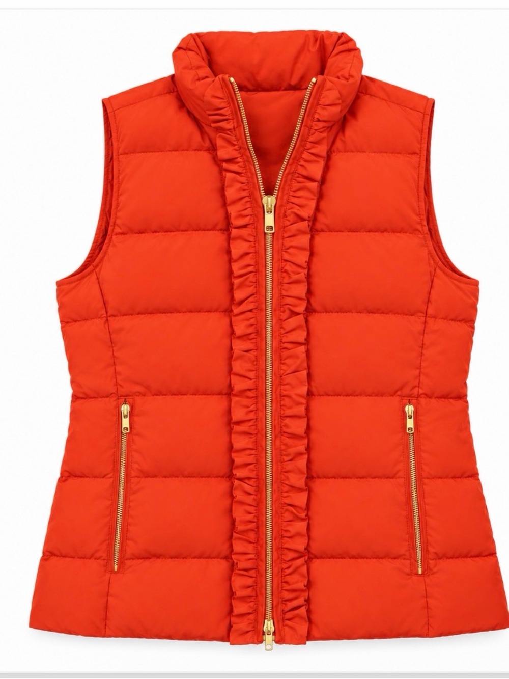 Talbot’s Orange Ruffle-Trim Puffer Vest - Picture 2 of 2